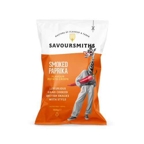 Smoked Paprika Flavour Potato crisps (12 x 150g bags)