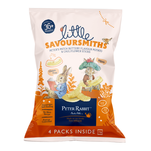 Little Savoursmiths Peter’s Patch Buttery Flavour Potato & Cauliflower Sticks  ((4 x 11g  Multipack) x 12)