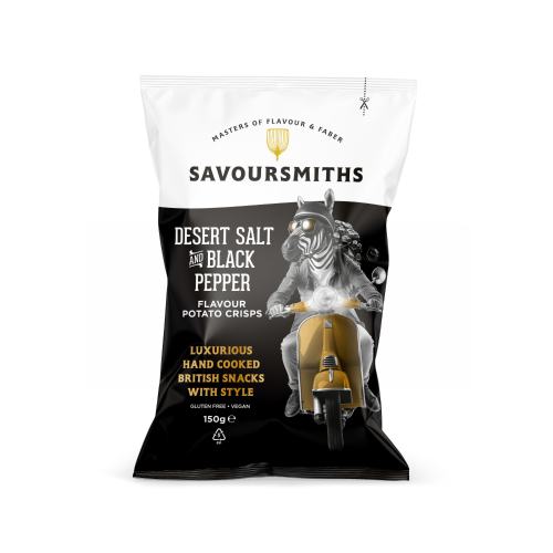 Desert Salt and Black Pepper Flavour Potato Crisps (12 x 150g bags)