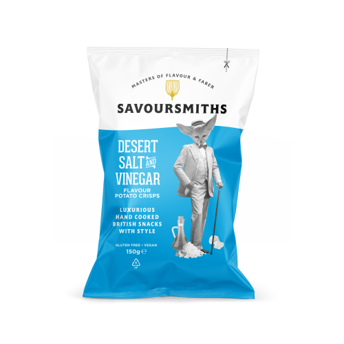 Desert Salt and Vinegar Flavour Potato crisps (12 x 150g bags)