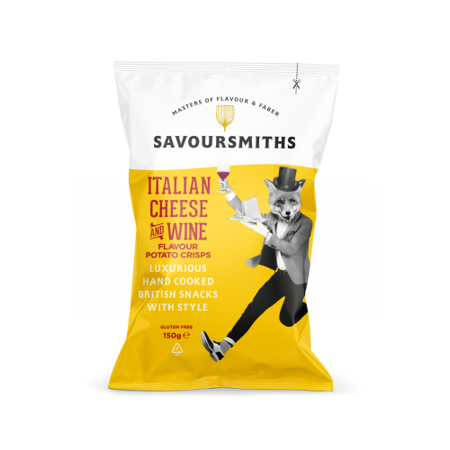 Italian Cheese and Wine Flavour Potato crisps (12 x 150g bags)