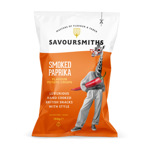 Smoked Paprika Flavour Potato crisps (12 x 150g bags)