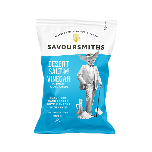 Desert Salt and Vinegar Flavour Potato crisps (24 x 40g bags)