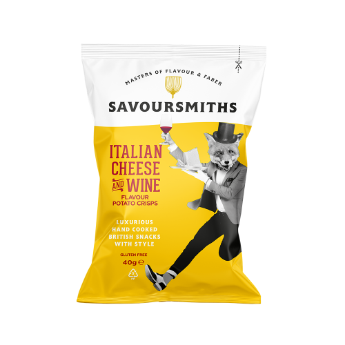 Italian Cheese and Wine Flavour Potato crisps  (24 x 40g bags)