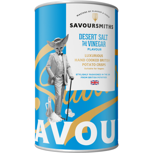 Desert Salt and Vinegar Flavour Potato crisps (36 x 100g Tins)